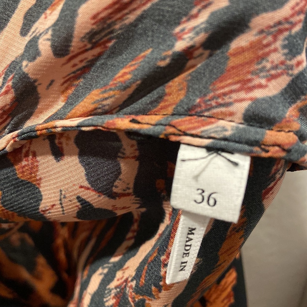 Sandro Paris Collared Animal Print Button Down Belted Shirt Dress EU Size 36 - Picture 6 of 10